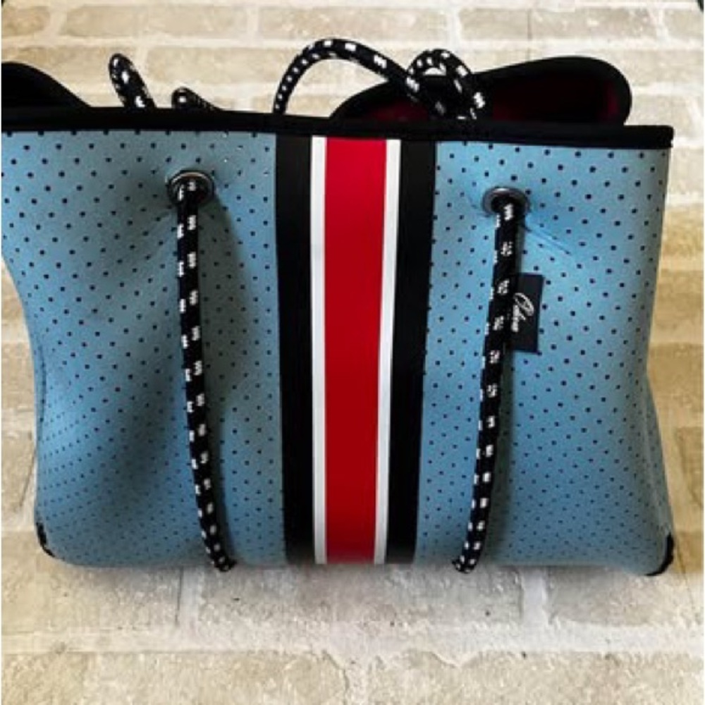 Stylish Blue and Red Tote Bag
